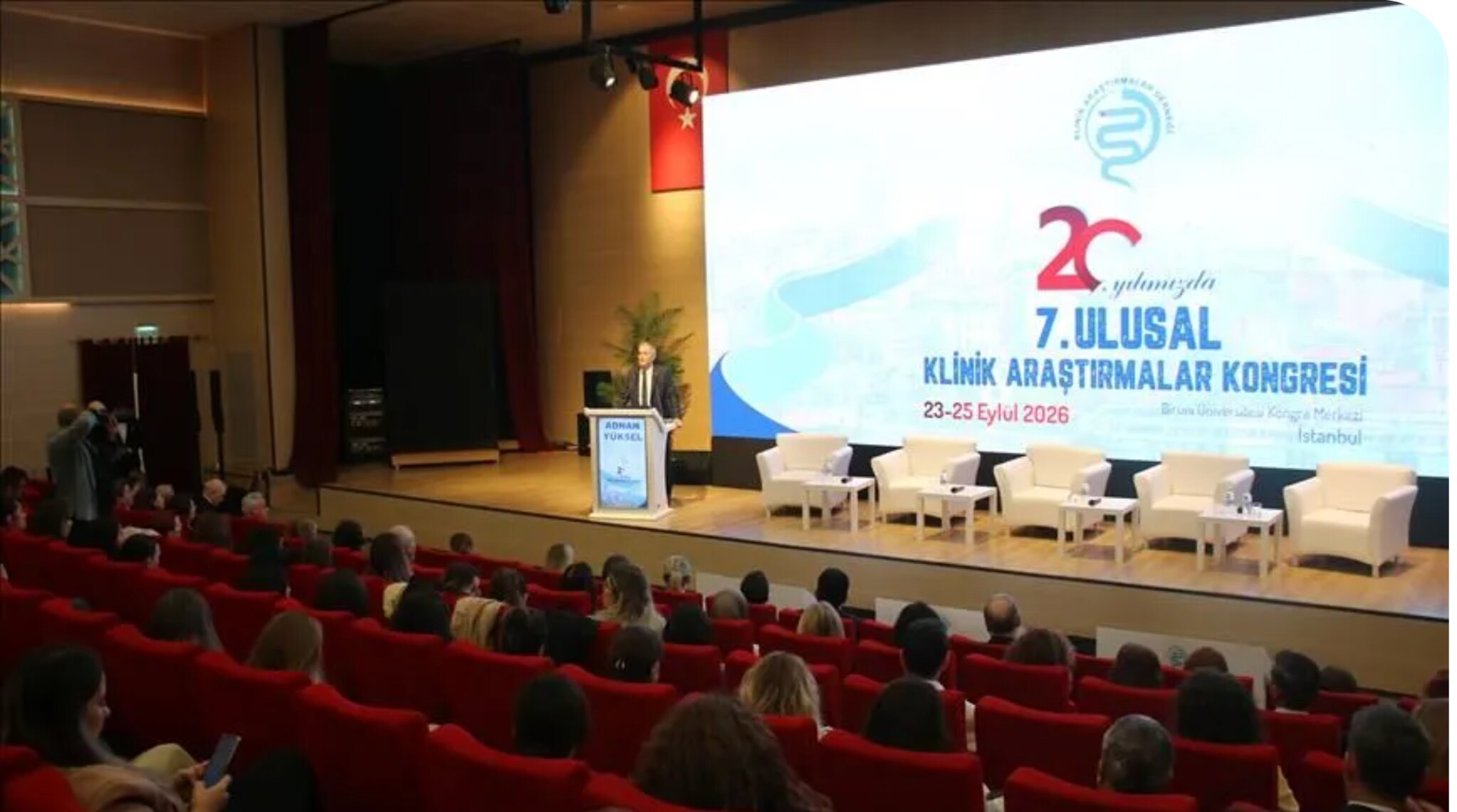 Biruni University Rector Prof. Dr. Adnan Yüksel speaking at the congress